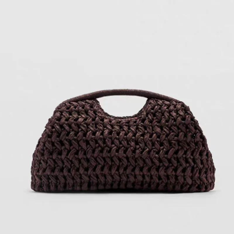 Summer Woven Clutch Bag Light Luxury Brand New Highend Seaside Vacation Travel Large Capacity Straw Woven Women Simple Clip Bag